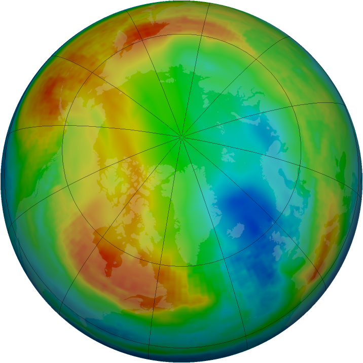 Arctic ozone map for 10 January 2003